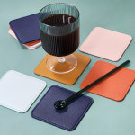 컵 받침 받침대 코스터 티 가죽 사각형