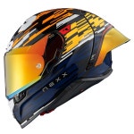 NEXX NEXX 넥스헬멧 NEXX X R3R GLITCH RACER CARBON ORANGE-BLUE - 레드미러쉴드 핀락포함