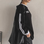 라라온 여성용 통기성 순면 스포티 배색 긴팔 티셔츠 백염 TSP1193