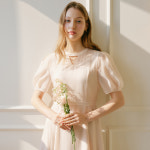 룩캐스트 룩캐스트 앨리스 시스루 원피스 살몬 ALICE SEE THROUGH ONEPIECE SALMON