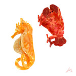 바다동물 머리집게 가재