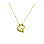 GOTOANT Bubble Letter Initial Necklace for Women Plated Balloon Chunky Charm