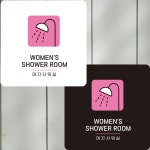 여자샤워실3 부착형 정사각안내판 알림판