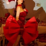 웨딩카장식 대왕 리본 크리스마스 소품 선물 레드