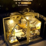 오르골 장식 무드등 커플 스노우볼 덮개를 회전목마 감성 램프 자동 멜로디