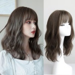 해외직구상품 일자 앞머리 웨이브 중단발 가발 1개