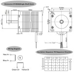 CNC 조각 밀링 머신 3D 프린터용 MHCN 스텝퍼 모터 1 2N m 3A 2 상 샤프트 직경 6 57HS56 NEMA23