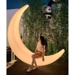 야외 초승달 벤치 2m led 달 조명 의자 카페 공원 정원 펜션