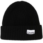 GANNI 가니 로고 패치 골지 니트 비니 A4429 099