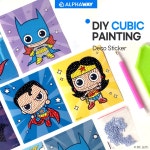 아이러브페인팅 에이블 DIY 보석십자수 DC큐빅페인팅 데코스티커 어린이스티커 9 5X11 슈퍼맨 배트맨 플라이 1개