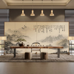 동양풍 병풍 접이식 한옥 인테리어 가림막 공간분리 1 사이즈 도안 커스터마이징 베이스 무