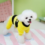 귀여운 꿀벌 디자인 올인원 극세사 겨울 강아지옷