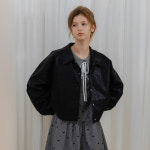 던드롭 던드롭 DD Button fit leather jacket