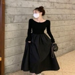 여성 여리핏 편한 소프트 상의 A라인 롱원피스