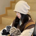 겨울 아이템 코디 따듯한 롤업 니트 비니 모자