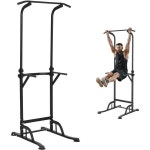 VEVOR Power Tower Dip Station 10-Level Height Adjustable Pull Up Bar Stand Multi-Function Strength