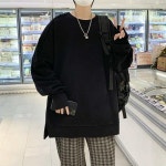 오버핏 긴팔티셔츠 맨투맨 핑거홀 라운드넥