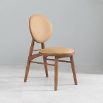 등받이 PU 의자 원목 둥근 H8036