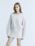 MUSEE 뮤제 Citron Louvre Embroidered Point Cropped Sweatshirt