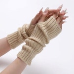 겨울 필수템 차가운손 넓은 골지 하프 니트 암워머