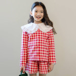 아이러브제이 아이러브제이 여아용 O 로벌 체크 체리 가디건 L 120