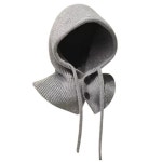 단추니트 후드넥워머 방한 니트워머 겨울모자