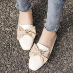 사각코 리본 밴드 뮬 슈즈