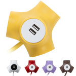 파워존 유커먼 5m 테트라포드 3구 USB익스텐디드 5컬러 1개 1 5m 03SU2-PP1 03SU2-BR