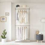 프리메이드 올데이 드레스룸 행거 옷장 스탠드옷걸이 2단 선반 시스템 철제 옷걸이 수납 행거