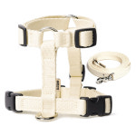 아띠지기 아띠지기 강아지 앞섬방지 H형 하네스 웨빙 리드줄 세트 바닐라 1세트