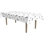 비슬 콧수염 테이블 커버 54 x 108 화이트블랙