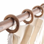 나무 커튼봉 인테리어 상단 펜션 링 곡선 막대 스틱 원목 받침대