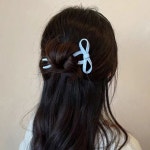 물결 리본 U자형 올림머리 비녀