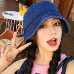 데님 벙거지모자 버킷햇 사파리 리정모자 청 연청