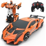 BLUEJAY Transform Rc Cars 남아용 4-7 8-12 2 4Ghz 1 18 스케일 원격 제어 자동차 변신 로봇 원 버튼 변