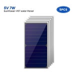 태양광 PET 태양 전지 패널 연구 실험용 DIY 고효율 285 145 5V7W 5V 7W 1개 1 5V 7W 1개입