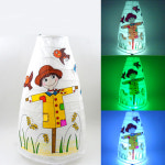 가을 2인용 허수아비 한지 스탠드 무드등 만들기 유치원가을만들기 A1349-2