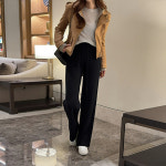 나나살롱 로웰 니트 PANTS 세미와이드 밴딩 세련된 니트웨어 마실룩