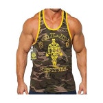 골드짐 s Gym 탱크 탑 링거 라이선스 그린 카모골드 Large Green Camo CRT-01