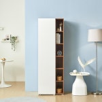 반오픈 도어 개폐식 키 광폭 수납장 600 전면책장 수납함 틈새장