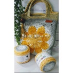 뜨개마루 플라워 스퀘어 백 Flower square bag -팩키지 레드그레이 1개