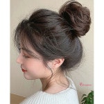 똥머리밴드 여성 헤어 똥머리끈 올림 여자 부분 볼륨 가발 업스타일 생머리인모 헤어피스 헤어밴드ijk889 SPRd 밝은갈색-8cm