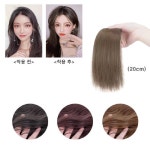 엄마가발 여자정수리가발 인모헤어피스 단발가발 다크브라운 ONESIZE 1개