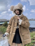 로디상점 테디베어 코트 더플 알파카 겨울 램스울 스웨이드 페이크퍼 04 01 S