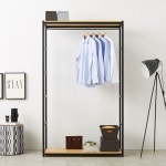 1200 하단 우드선반 시스템 행거 와이드 옷걸이봉 드레스룸 긴옷 코트 원피스 멀바우