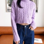 피턴진 여자케이블 폴라크롭니트 cat1041