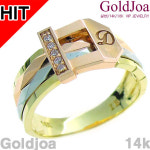 골드조아 골드조아 럭셔리 세련된 삼색 큐빅 14k반지 ut-tu149-1r 20호