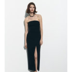 자라 ZARA 여자탱크탑원피스 앞트임 주름원피스 슬림 기본 M 10H0414