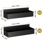 4PCS 자기 향신료 스토리지 랙 검은 플라스틱 냉장고 선반 캐비닛 주최자 주방 액세서리 측면