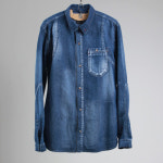 범은 재난이다 그린바나나 Denim natural washing shirts 워싱 데님 셔츠 L 100